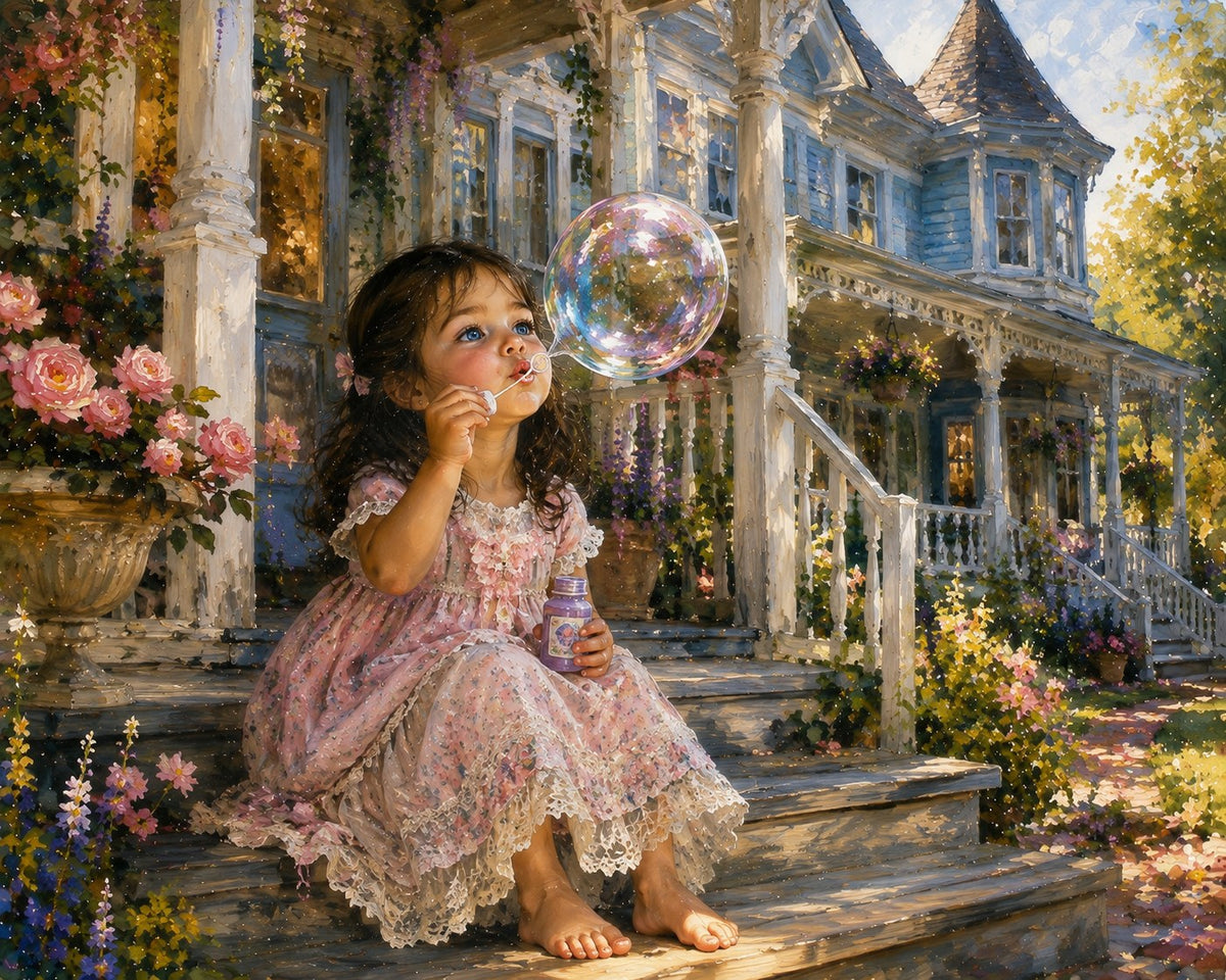 Bubbles on the Blue Victorian