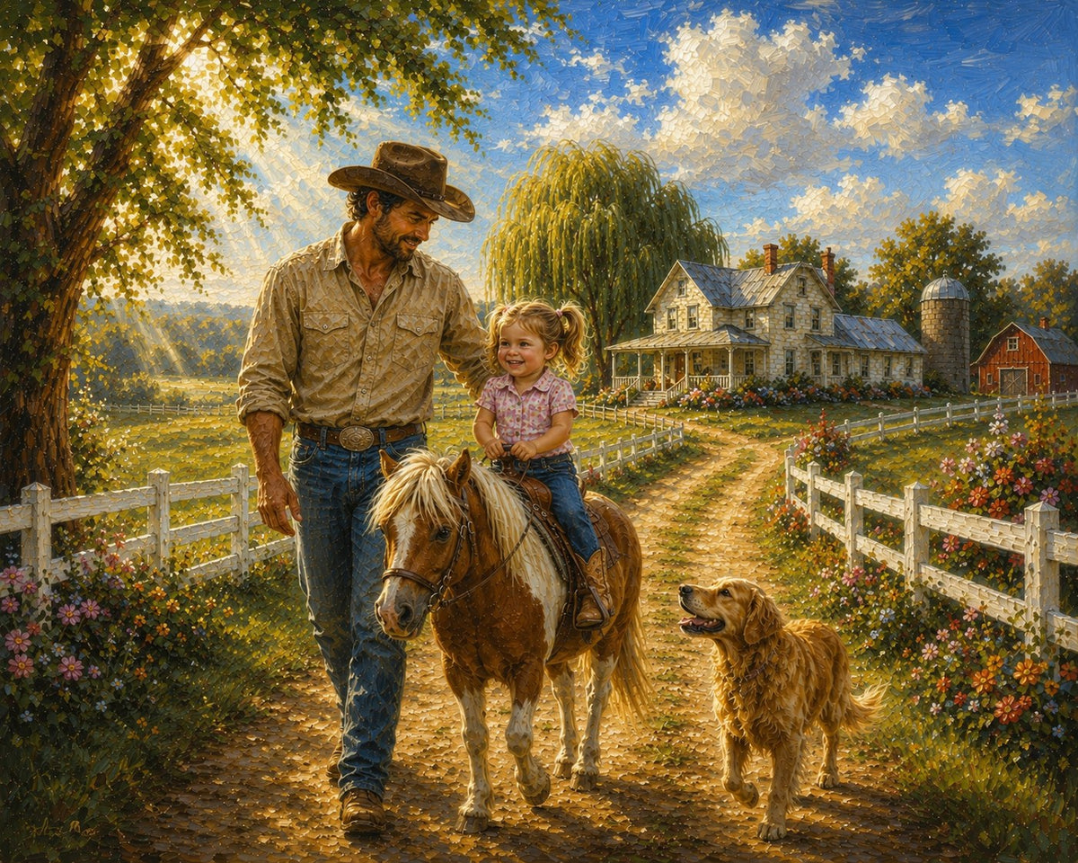 Pony Ride Down the Farm Lane