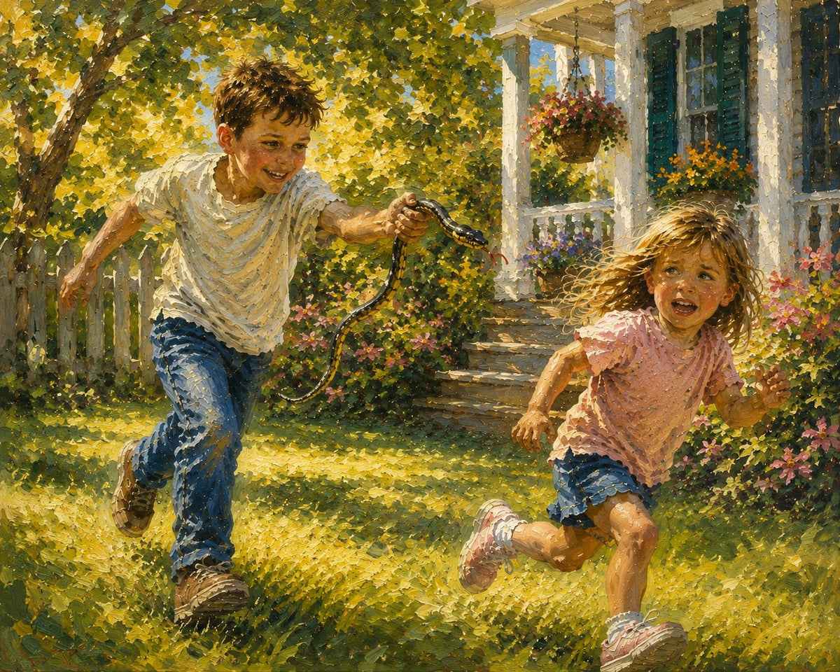 Summer Mischief on the Lawn