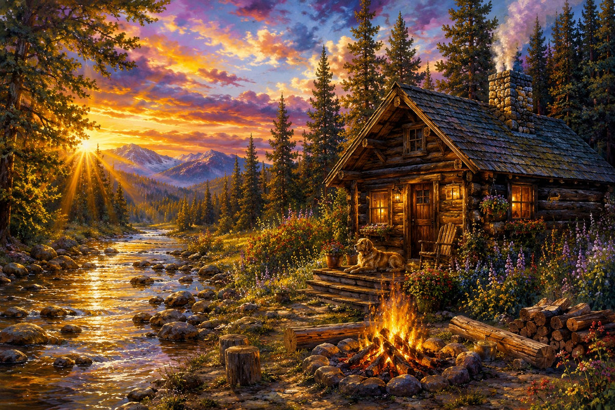 Firelight at the Cabin