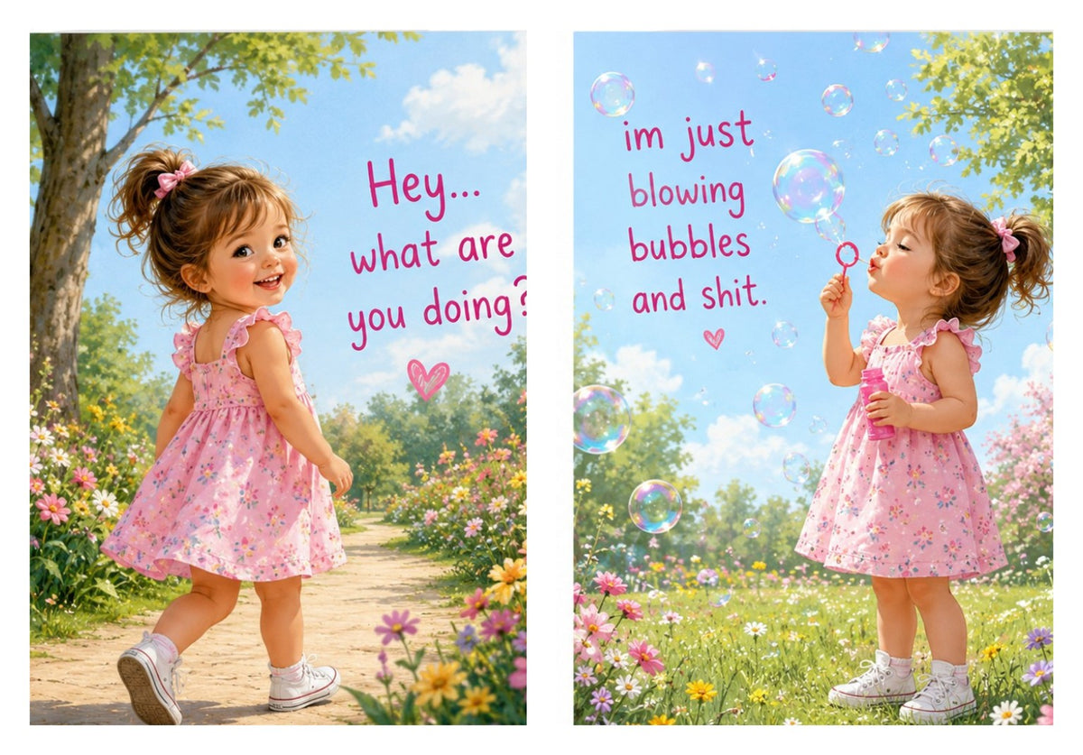 I'm Just Blowing Bubbles — Funny Greeting Card