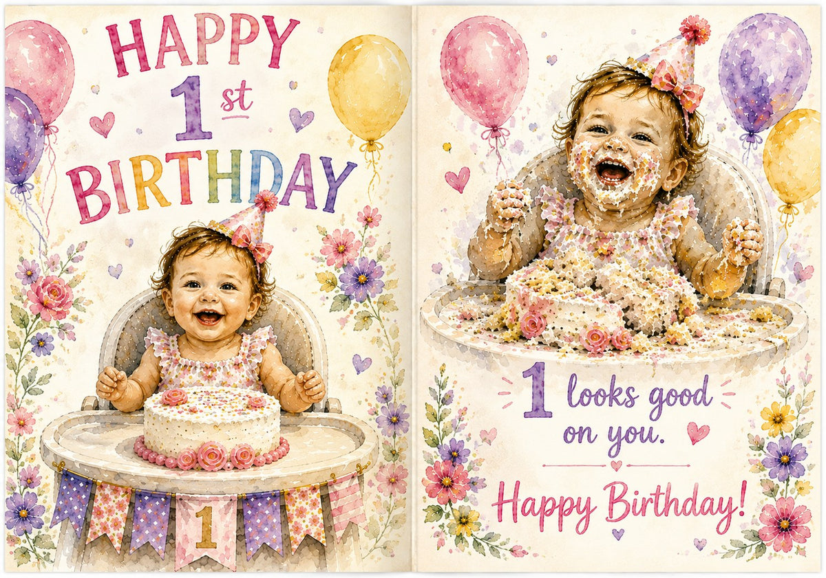 Happy First Birthday Smash Cake