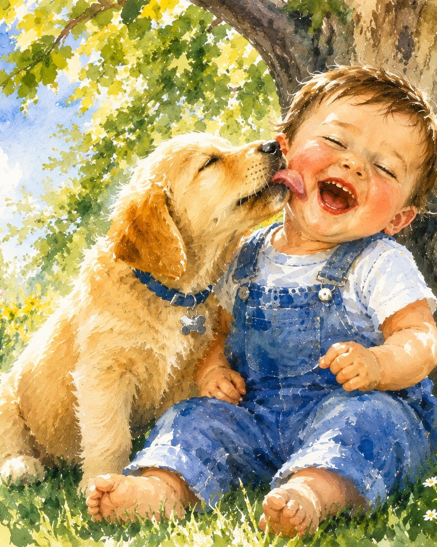 Puppy Kisses in the Shade